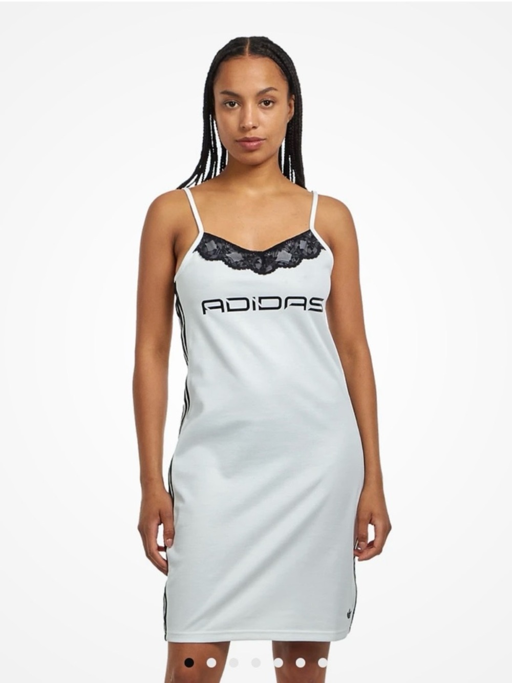 ADIDAS WHITE LACE-TRIM SLIP DRESS - Picture 2 of 5